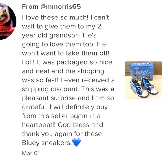 New in Box Bluey Hi Top Sneakers - Picture 3 of 11